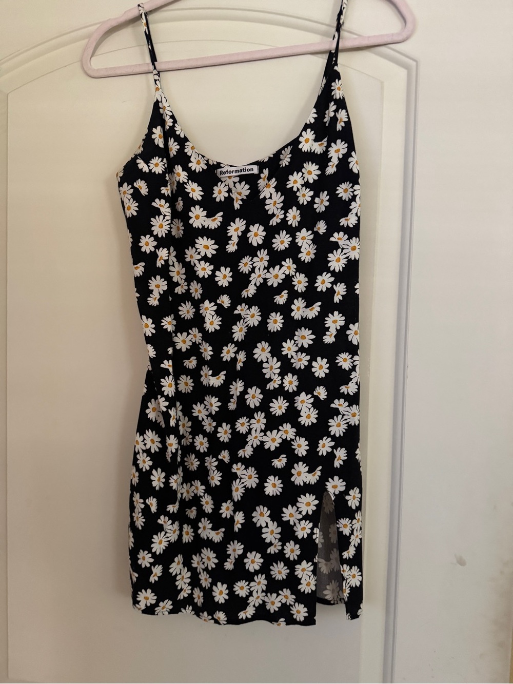 Reformation Black Daisy Mini Dress